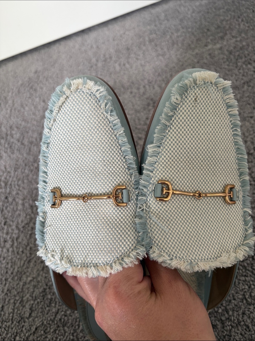 Sam Edelman Linnie Women's Robin Egg Blue Fray Mule - Picture 7 of 7